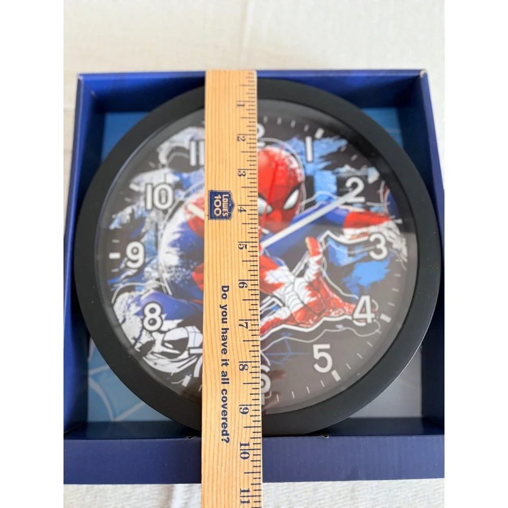 Marvel Spider-Man Wall Clock 10 Inch Black New Analog Battery Operated‎ Decor